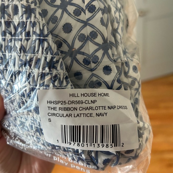 NWT Hill House The Ribbon Charlotte Nap Dress in Navy Circular Lattice - Picture 5 of 8